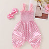 Baby Girl Floral Print Romper – Thin Strap Bodysuit with Headband (Outdoor Summer Outfit, 0-24 Months)