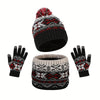1-Piece Autumn & Winter Children's Warm Set – Cute Snowflake Knitted Hat, Scarf & Gloves for Baby - Kidzy Market