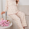 Maternity Nursing Pajama Set - Long Sleeve Top & Long Pants, Floral Nursing Sleepwear