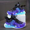 Boys' High-Top Basketball Sneakers for Kids — Rotating Buckle, Cushioned Shock-Absorbing, Non-Slip Outdoor Shoes