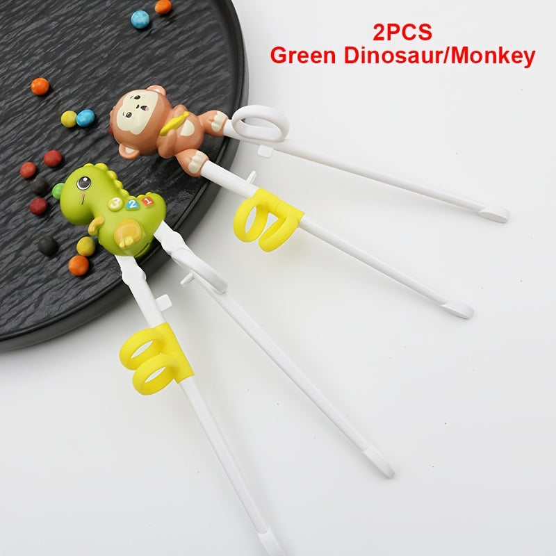 Dinosaur-Shaped Training Chopsticks for Kids – Reusable & Colorful Learning Utensils for Beginners, Easy-Grip Design