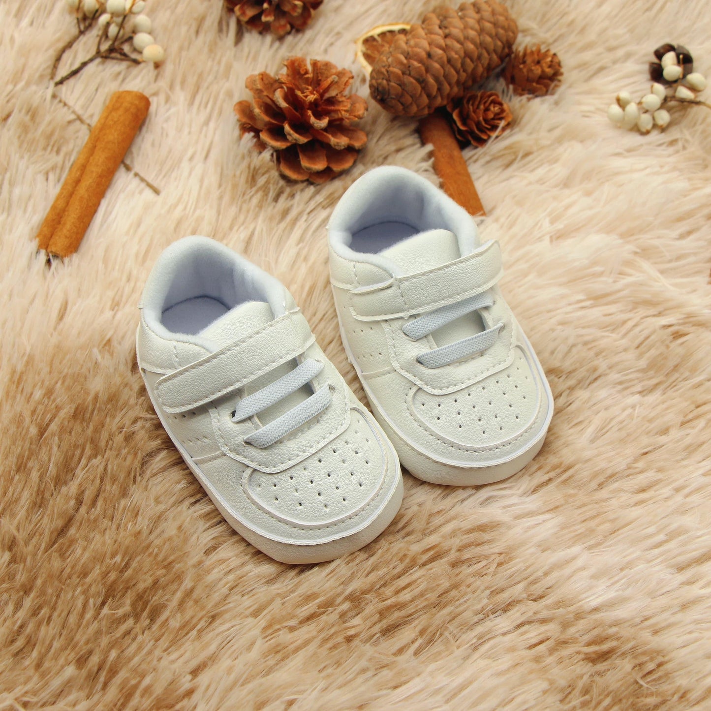 Newborn Baby Boys Premium Soft Sole Mid-Top Infant Prewalker Toddler Sneakers