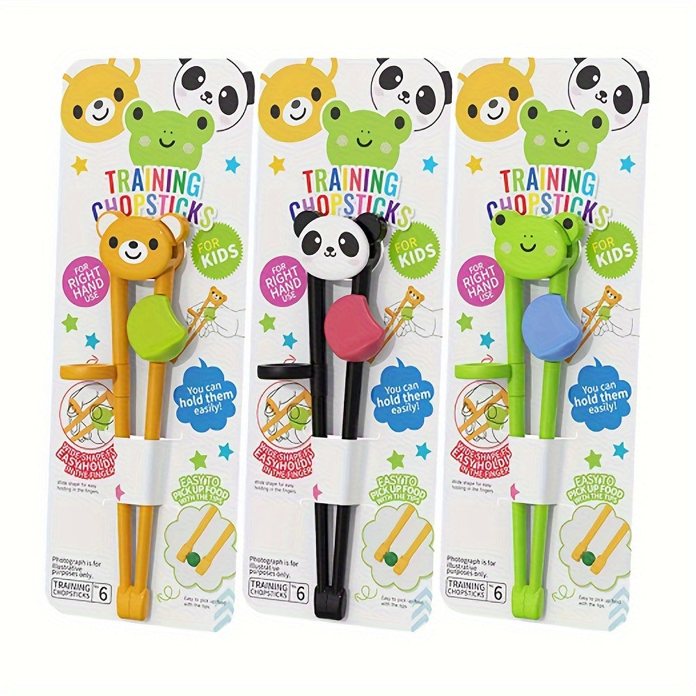 Easy Grip 3PCS Cartoon Training Chopsticks – Beginner-Friendly Learning Utensils for Kids & Toddlers, Fun & Portable for Home or Travel