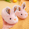 SENMYSAN Kids Bunny Ear Plush Slippers - Cozy Slip-On Indoor House Shoes with Fleece Lining & EVA Sole for Toddlers, Boys & Girls - Pink/Grey/White