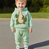 Toddler Boys' 2-Piece Dinosaur Hoodie & Sweatpants Set - Long Sleeve Casual Fall/Winter Outfit (Ages 0-3)