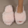 Women's Cozy Plush Slide Slippers – All-Season Indoor House Shoes, Minimalist Fabric Upper with EVA Non-Slip Sole