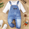 Baby's Cartoon Imitation Denim Jumpsuit – Long Sleeve Romper, Casual Style (Toddler & Infant Boy's Outdoor Clothing)