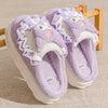 Sanrio Kurumi 3D Cartoon Kids Slip-On Fleece-Lined Shoes — EVA Sole, Bow Embroidery, Multicolor, Indoor Casual