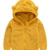 Baby Boys Hooded Plush Coat - 12 Months+ Soft Polyester Zipper Jacket