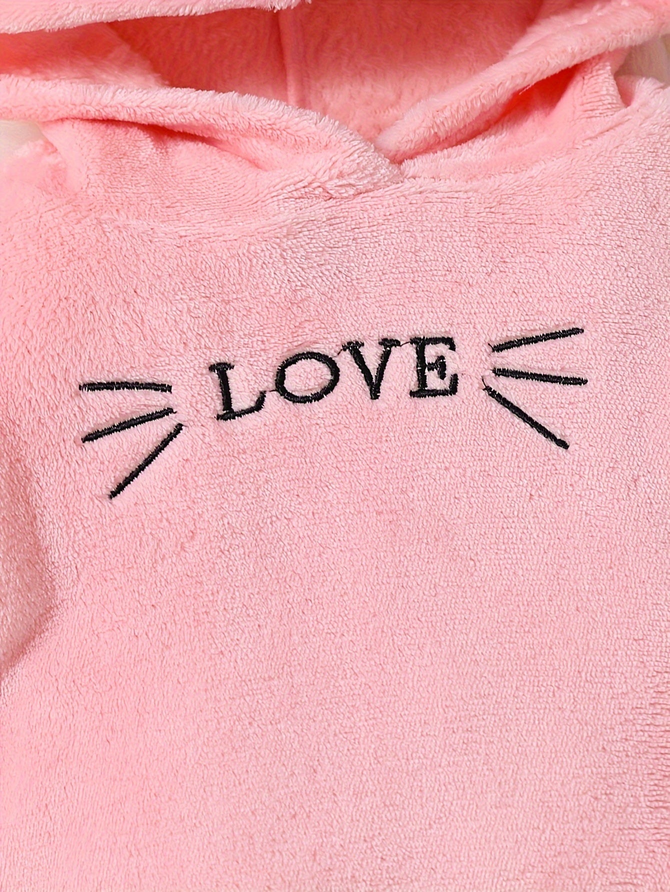 Cute Baby Girl Long-Sleeve Hooded Outfit – Solid Color with Embroidered Cartoon Design & Adorable Bear Bag, Perfect for Spring, Autumn & Winter - Kidzy Market