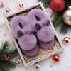 Cozy Rabbit-Ear Fleece Slippers for Couples — Unisex Indoor/Outdoor House Shoes with Thick EVA Sole, Lightweight