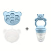 Silicone Baby Food Mold Set – Breast Milk & Popsicle Maker with Fruit & Vegetable Teether, Twist-Up Food Storage Container, Bear-Shaped Ice Tray for Homemade Kids’ Meals