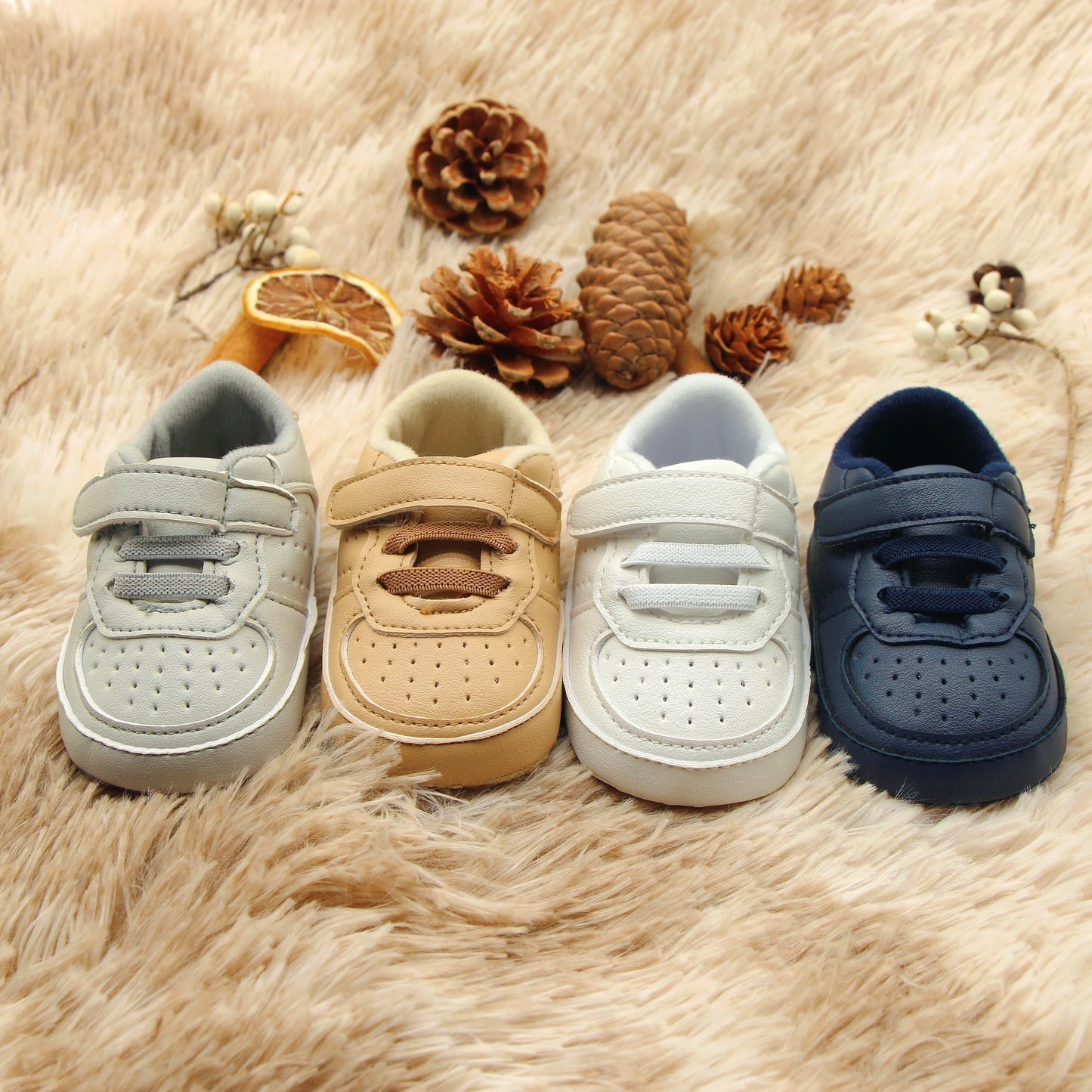 Newborn Baby Boys Premium Soft Sole Mid-Top Infant Prewalker Toddler Sneakers