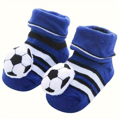 1 Pair 3D Cartoon Baby Ankle Socks - Non-Slip Toddler Walking Socks | Infant Cooling Floor Socks, Polyester & Spandex Blend, Hand Wash Only | Knit Fabric | Fall/Winter Season | Gift for Newborns