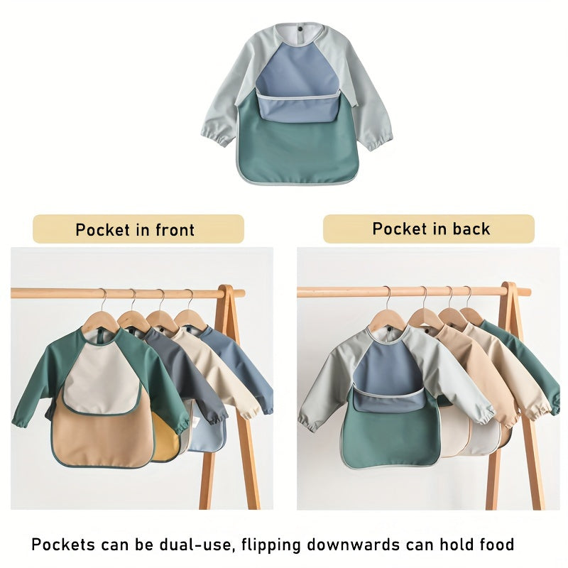 Waterproof Long-Sleeve Baby Bib – Soft PU Smock, Perfect Gift for Christmas, Halloween, Thanksgiving, New Year & Valentine’s Day - Kidzy Market