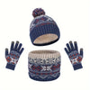 1-Piece Autumn & Winter Children's Warm Set – Cute Snowflake Knitted Hat, Scarf & Gloves for Baby - Kidzy Market
