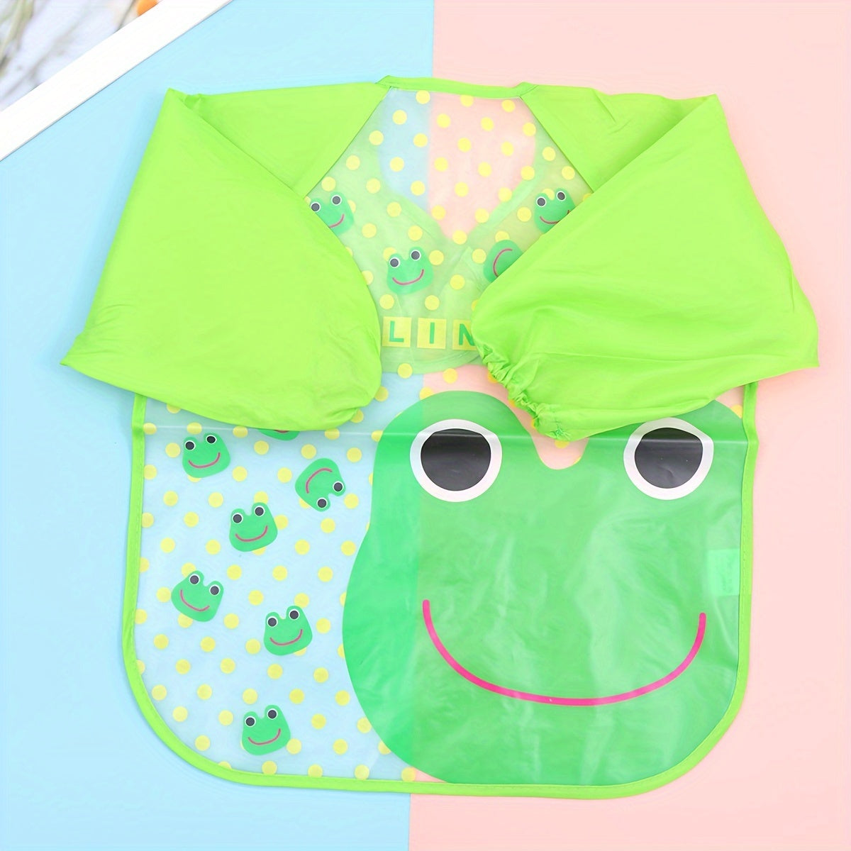 Waterproof Long-Sleeve Baby Bib – Reversible Cartoon Feeding Smock for Toddlers & Kids - Kidzy Market