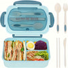 1 Set 40.58 Oz Leak-Proof Lunch Box with Utensils – 3-Compartment BPA-Free Meal Container with Knife, Fork & Chopsticks, Microwave Safe, Perfect for School & Work