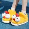 Women's Chicken Slippers - Plush Corduroy House Shoes with Thick Non-Slip EVA Sole, Cute Yellow & Red Comb, Indoor/Outdoor Winter Slippers, Cozy Gift