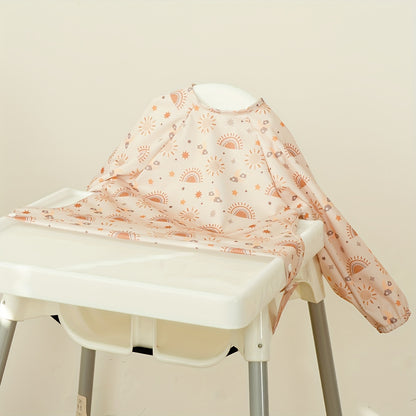 Waterproof Brown Highchair Cover – Durable Long-Sleeve Polyester Feeding Bib with Playful Animal Design – Perfect for Mealtime & Art Activities, Great Holiday Gift - Kidzy Market