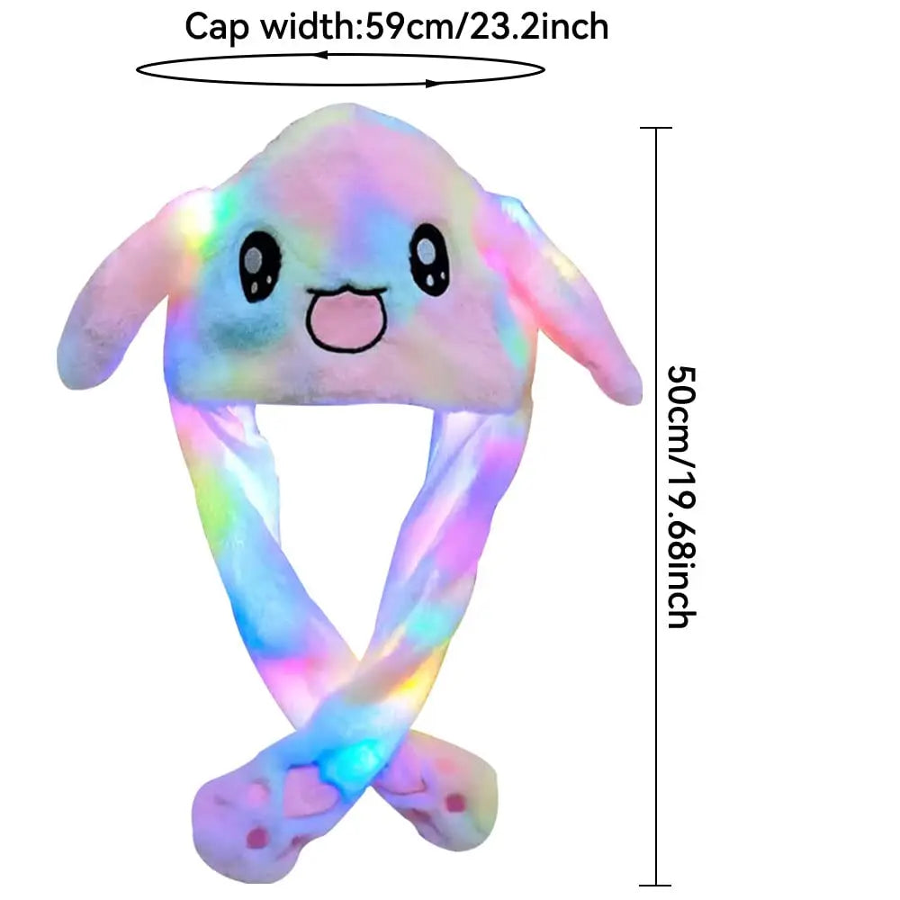 Plush Bunny Headband with Popping Ears – Interactive Rabbit Hairband for Kids & Adults, Approx. 58 cm (22.8 in)