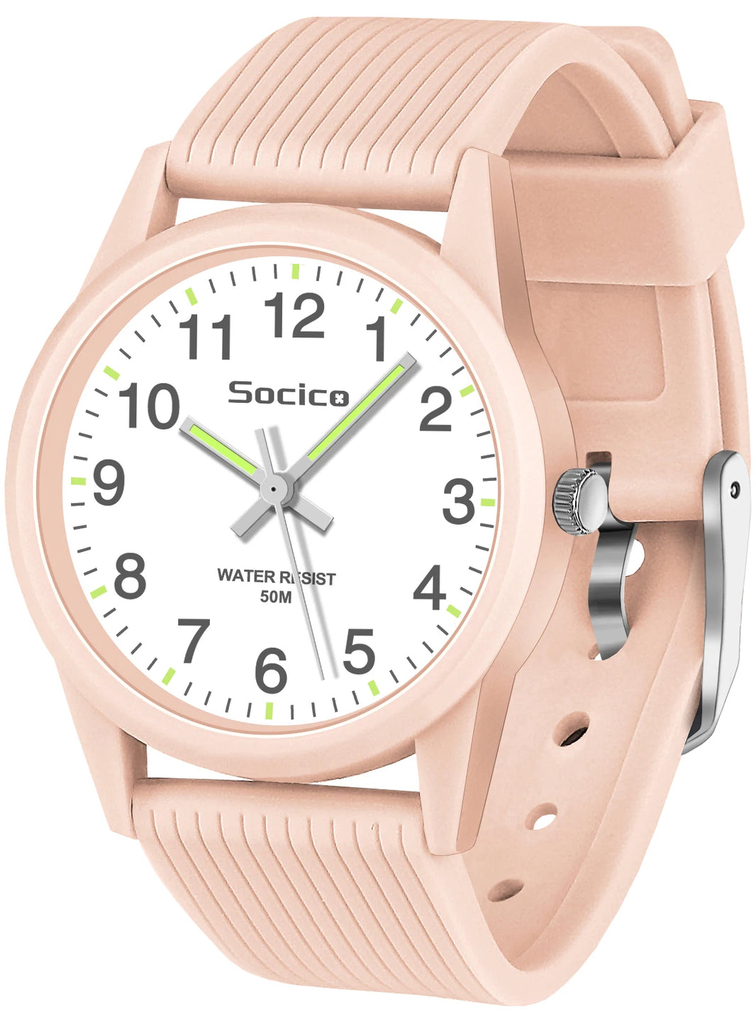 SOCICO Kids Analog Watch for Girls and Boys with Soft Band Learning Time 50M Waterproof Gift for Ages 4-12