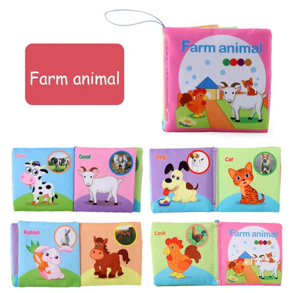 Cloth Baby Learning Books – Colorful Fabric Touch-and-Feel Books with Crinkle Sounds for Halloween, Thanksgiving, and Christmas