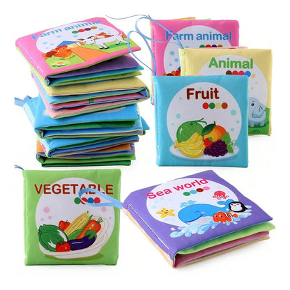 Cloth Baby Learning Books – Colorful Fabric Touch-and-Feel Books with Crinkle Sounds for Halloween, Thanksgiving, and Christmas