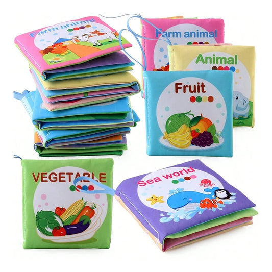 Cloth Baby Learning Books – Colorful Fabric Touch-and-Feel Books with Crinkle Sounds for Halloween, Thanksgiving, and Christmas
