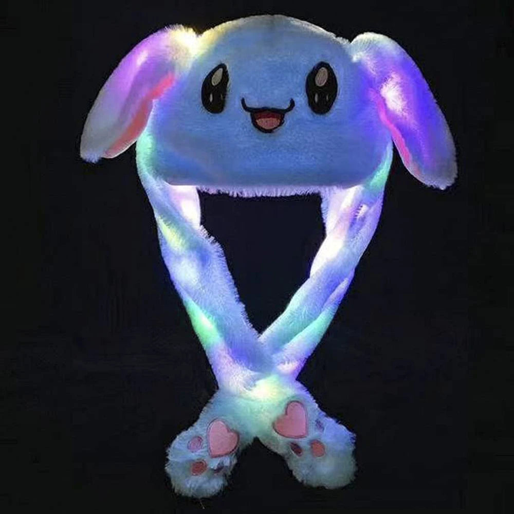 Plush Bunny Headband with Popping Ears – Interactive Rabbit Hairband for Kids & Adults, Approx. 58 cm (22.8 in)