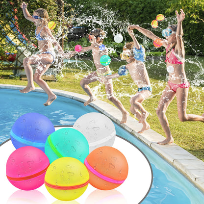 Reusable Self-Sealing Water Balloons with Quick Fill and Magnetic Suction Closure Large 6.5cm