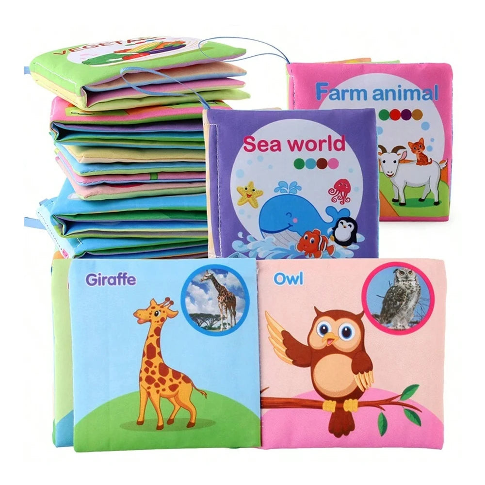 Cloth Baby Learning Books – Colorful Fabric Touch-and-Feel Books with Crinkle Sounds for Halloween, Thanksgiving, and Christmas