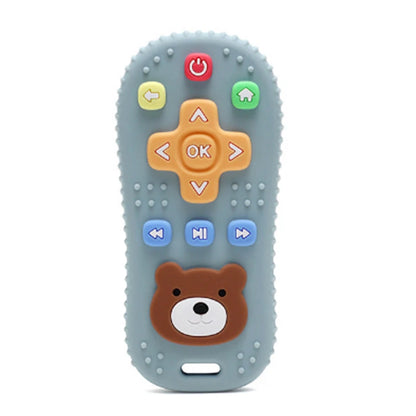 TYRY.HU 1Pc Baby Silicone Teether - Remote Control Shape, Rodent Gum Pain Relief, Sensory Educational Teething Toy for Kids