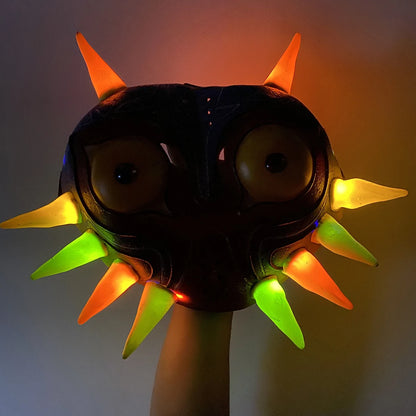 Majora's Mask LED Latex Full-Face Cosplay Mask – Zelda-Inspired Halloween Prop for Adults