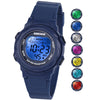 SOCICO Kids Digital Watch for Girls and Boys 7-Color Lights Waterproof Soft Band Christmas Gift for Ages 5-12