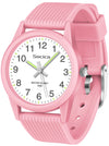 SOCICO Kids Analog Watch for Girls and Boys with Soft Band Learning Time 50M Waterproof Gift for Ages 4-12