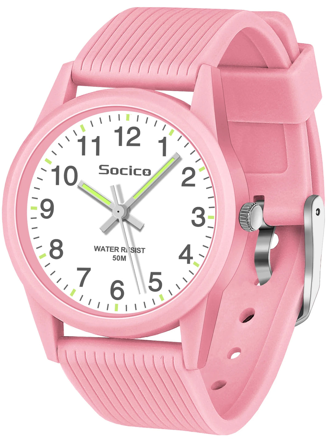 SOCICO Kids Analog Watch for Girls and Boys with Soft Band Learning Time 50M Waterproof Gift for Ages 4-12