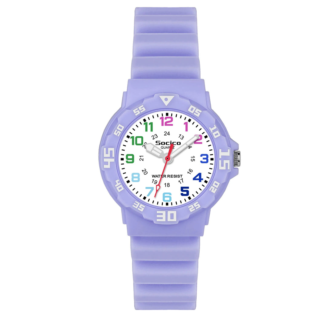 SOCICO Children’s Analog Watch for Girls and Boys Soft Strap Waterproof Easy-to-Read Learn Time Wristwatch Gift