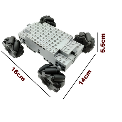 Technical MOC EV3 4WD RC Vehicle with Mecanum Wheels – Educational Building Blocks Toy