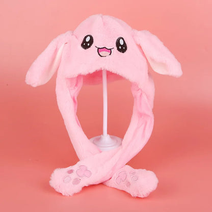Plush Bunny Headband with Popping Ears – Interactive Rabbit Hairband for Kids & Adults, Approx. 58 cm (22.8 in)