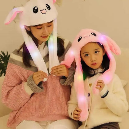 Plush Bunny Headband with Popping Ears – Interactive Rabbit Hairband for Kids & Adults, Approx. 58 cm (22.8 in)