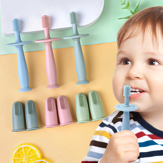 TYRY.HU 3pcs Baby Finger Toothbrush - Soft BPA Free Cleaning Brush for Kids - Gentle Oral Health Care for Infants