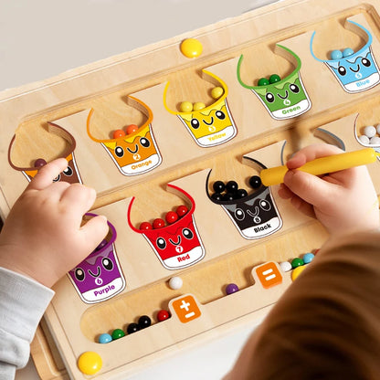 2 in 1 Magnetic Color Sorting Maze and Drawing Board for Toddlers – Montessori Number Matching and Counting Toy
