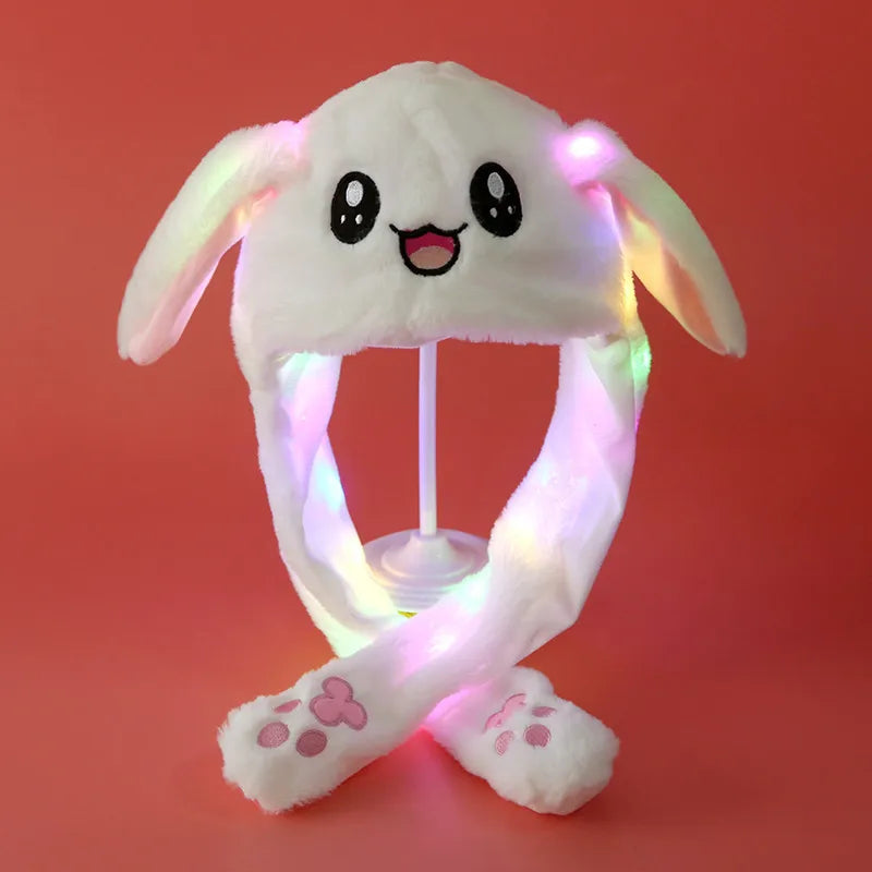 Plush Bunny Headband with Popping Ears – Interactive Rabbit Hairband for Kids & Adults, Approx. 58 cm (22.8 in)