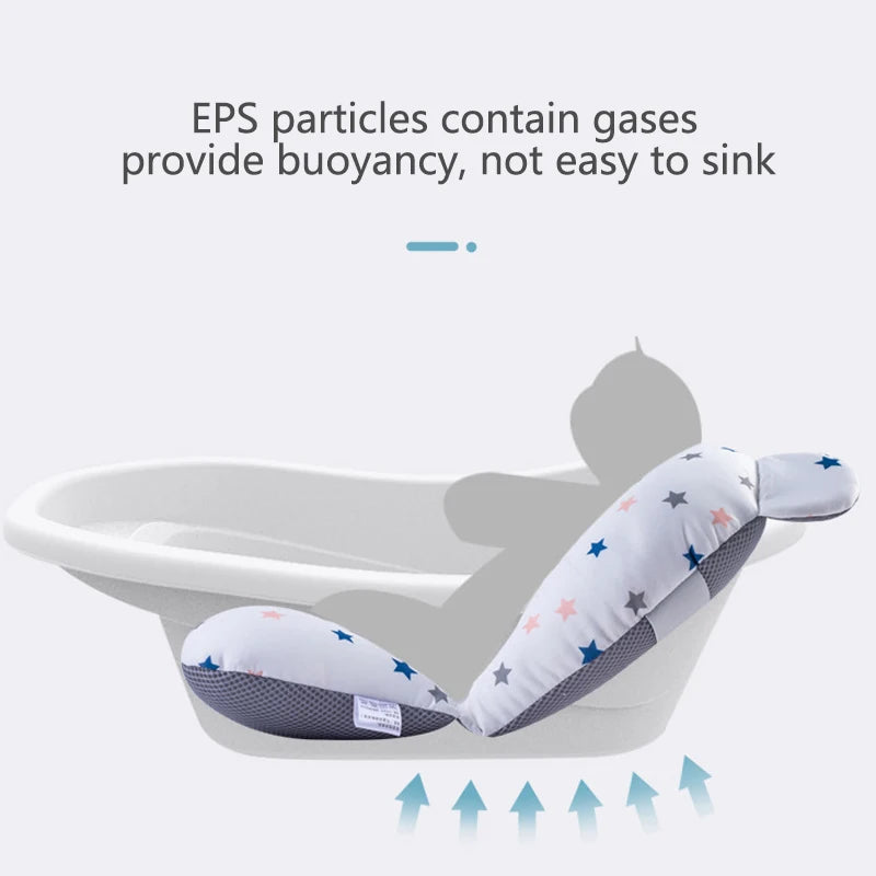 Baby Bath Seat Support Mat Anti-Slip Soft Cushion Foldable Newborn Bathtub Pillow