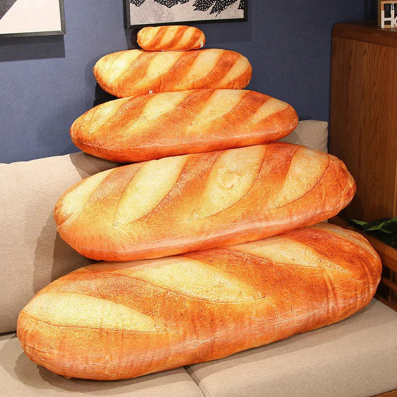 3D Bread Plush Pillow – Toast Food Cushion