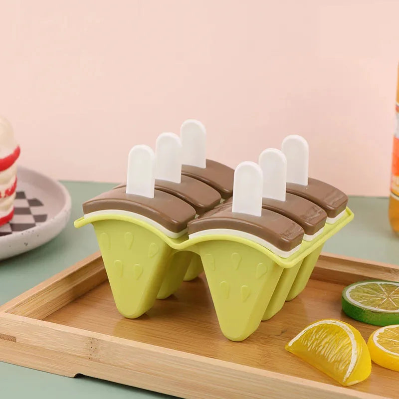 Silicone Popsicle Mold 4 or 6 Grid With Cover Fruit Shape