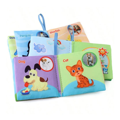 Cloth Baby Learning Books – Colorful Fabric Touch-and-Feel Books with Crinkle Sounds for Halloween, Thanksgiving, and Christmas