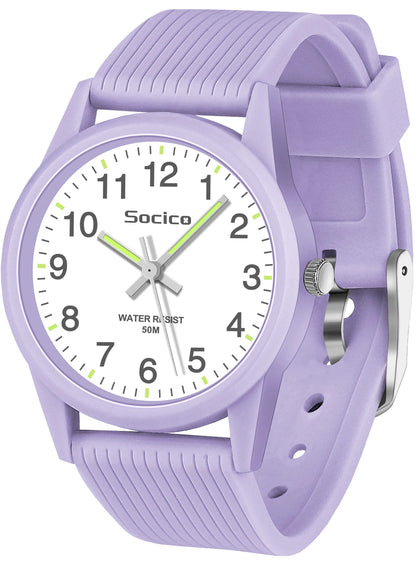 SOCICO Kids Analog Watch for Girls and Boys with Soft Band Learning Time 50M Waterproof Gift for Ages 4-12