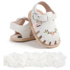 2-Piece Baby Girls’ First Walker Set – Soft Sole Anti-Slip Shoes with Flower Decor & Matching Headband